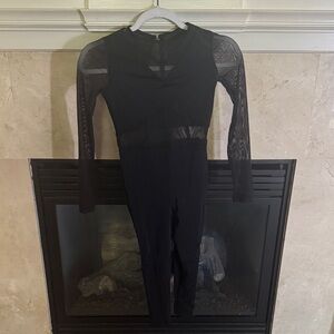 Black Sheer Long Sleeve Jumpsuit